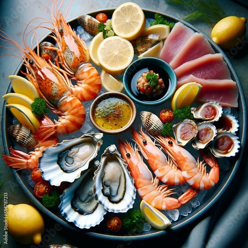 seafood, food, plate, restaurant, appetizer photo