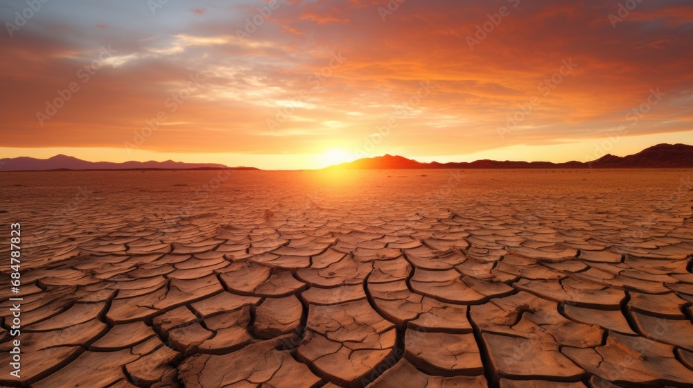 Global warming concept . Dry cracks in the land, serious water shortages. Drought concept