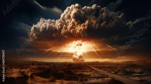 Explosion of nuclear bomb photo