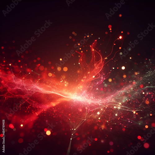 Cute red abstract bokeh xmas background design concept