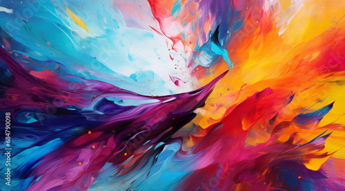 A splash of colours resembling modern piece of art. 