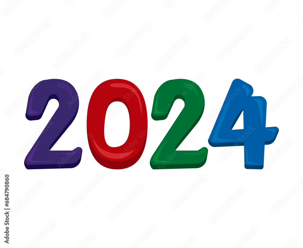 2024 New Year Abstract Multicolor Graphic Design Holiday Vector Logo Symbol Illustration 2024 New Year Abstract Multicolor Graphic Design Holiday Vector Logo Symbol Illustration