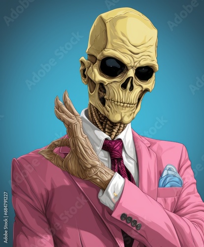 60s horror Sci-fi b-movies style illustration