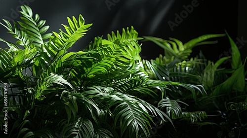 Background with decorative plants