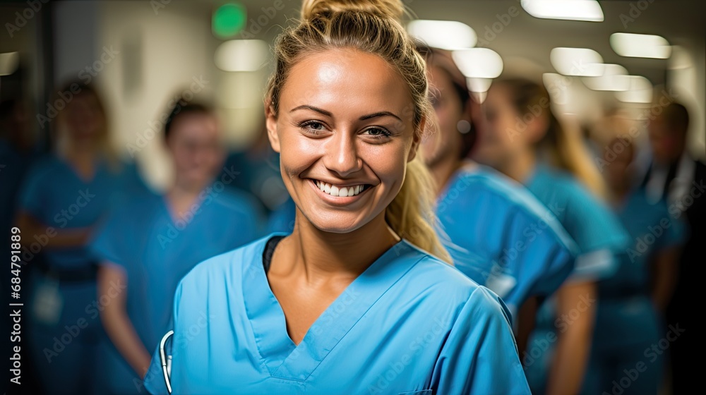 Naklejka premium Young female doctor portrait.