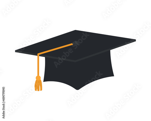 graduation cap of black color