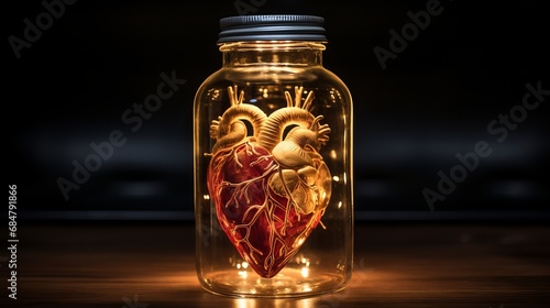 Brilliant anatomical heart in jostle