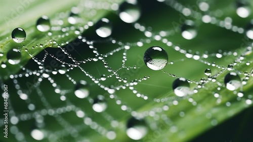 Dewdrops on a spiderweb