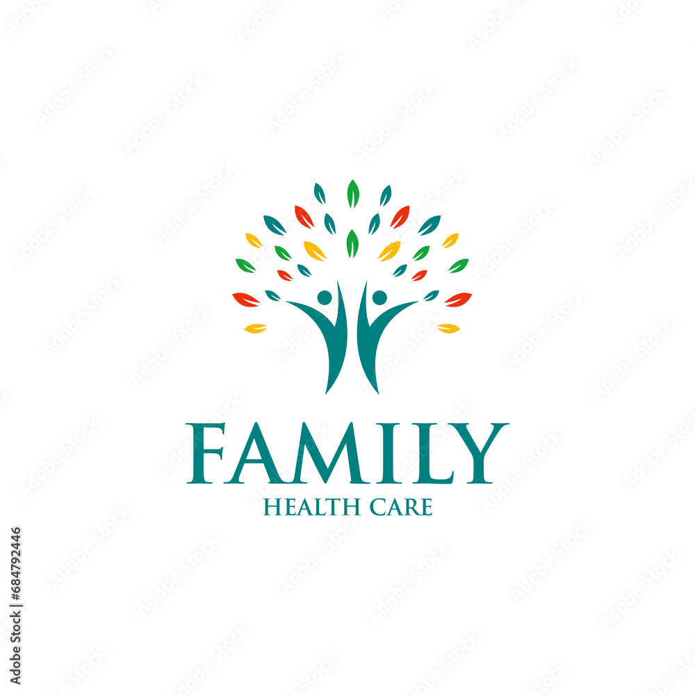 family health care logo vektor	 - obrazy, fototapety, plakaty 