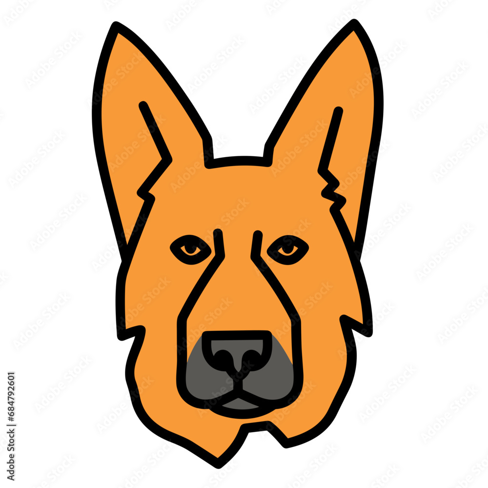 Fototapeta premium German Shepherd Alsatian - Simple Vector Design