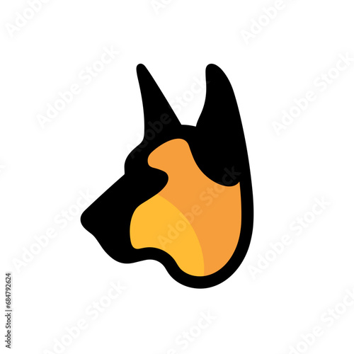 German Shepherd Alsatian - Minimalist Logo Design