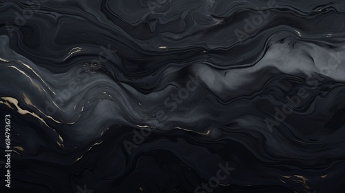Handmade acrylic paint creating a black liquid marble background