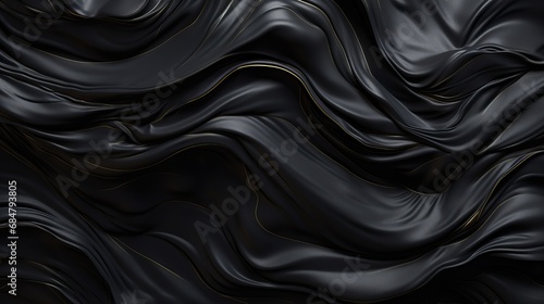 Handmade acrylic paint creating a black liquid marble background