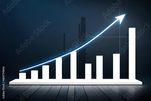 a graph with a sharp upward trajectory in an rectangle box  symbolizing the growth and success of a modern business