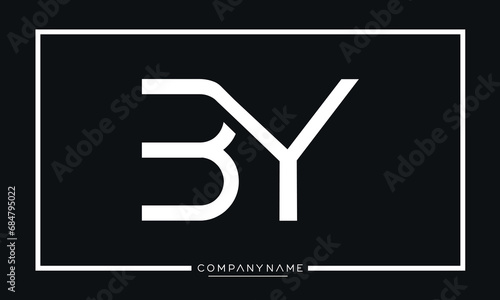 Alphabet Letters BY or YB Logo Monogram