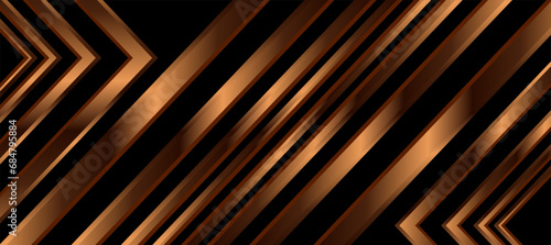 Abstract Shining Copper Stripes Black background Wallpaper