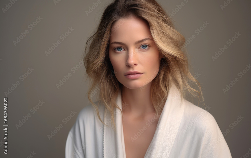 Fototapeta premium A sophisticated lady in a cashmere robe