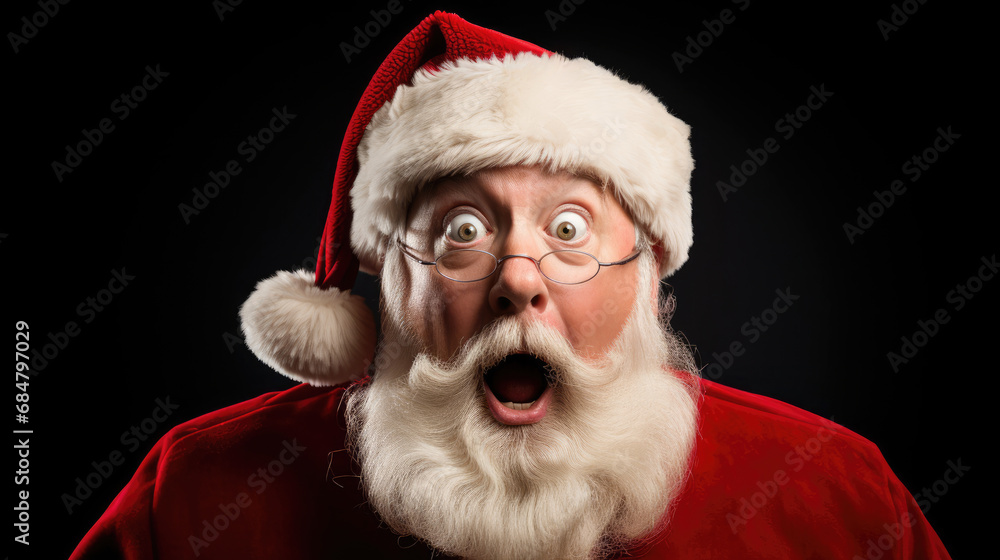 Santa showing an exaggerated expression of astonishment Santa showing an exaggerated expression of astonishment