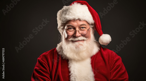 Santa with a look of endearing confusion head tilted