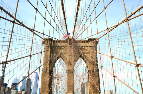 Detail of Brooklyn Bridge, NYC