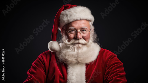Playful Santa ready for prank mischievous violet background