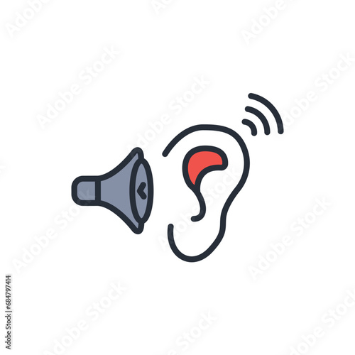 active listening icon. vector.Editable stroke.linear style sign for use web design,logo.Symbol illustration.