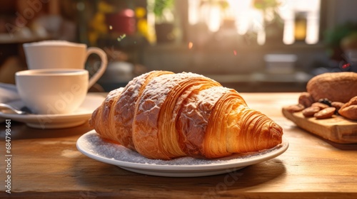 Italian Croissant in a Coffeshop 