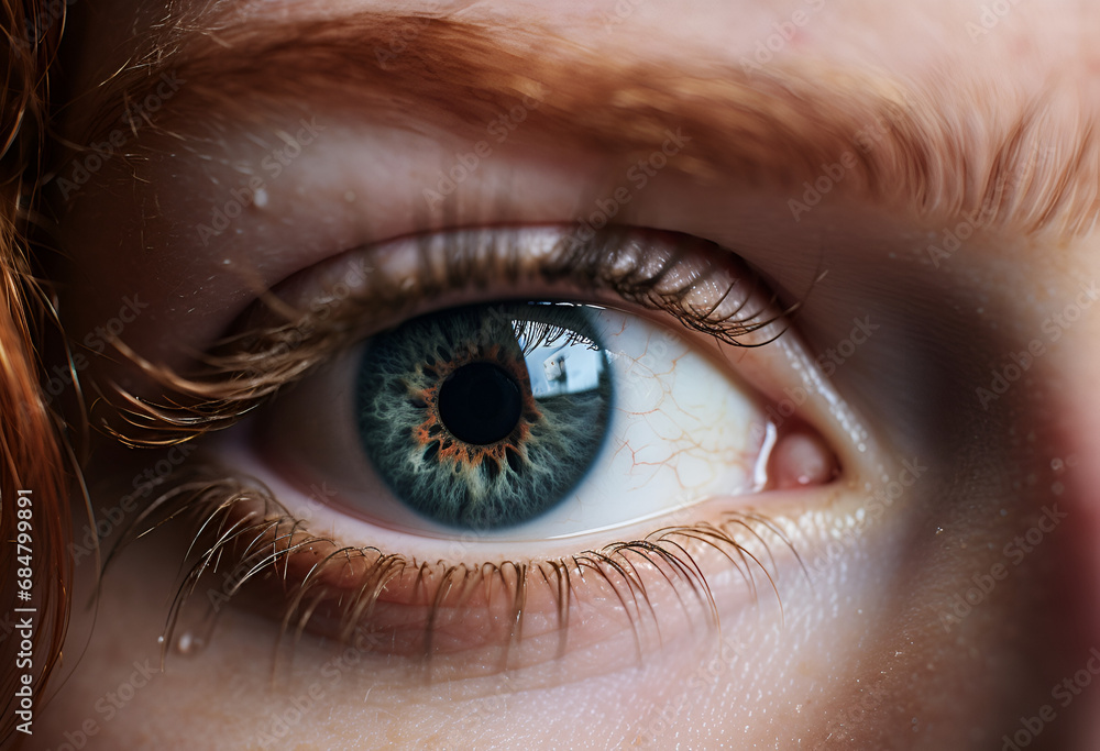 Fototapeta premium Young woman using soft contact lenses instead of glasses