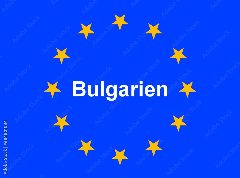 Illustration einer Europaflagge mit der Aufschrift Illustration einer Europaflagge mit der Aufschrift