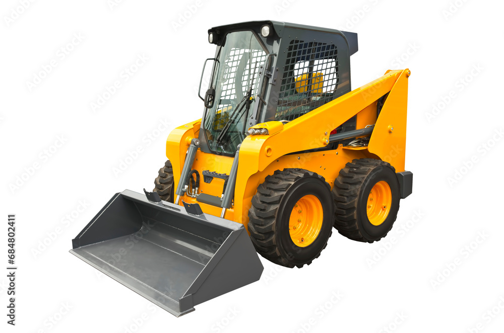 Fototapeta premium Skid steer loader, side view