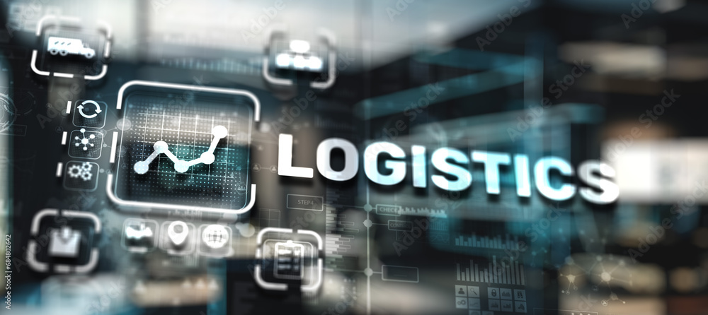 Smart logistics Innovation concept. Global logistics partnership Industrial Container Cargo concept