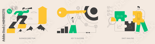 Company growth abstract concept vector illustrations.