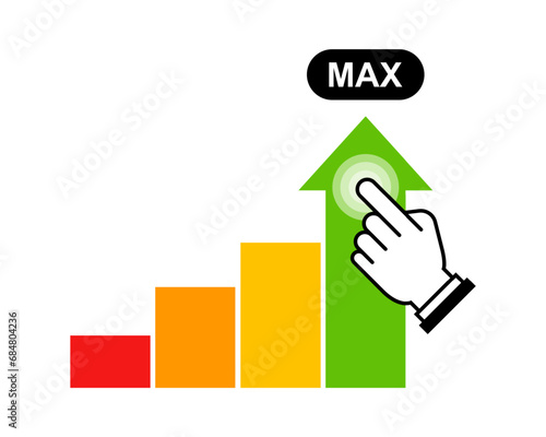 graph up. maximum profitability. flat vector illustration.