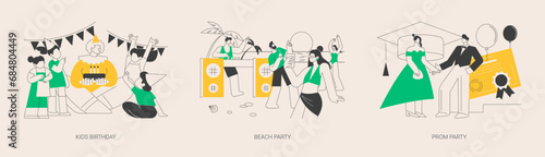 Party celebration abstract concept vector illustrations.