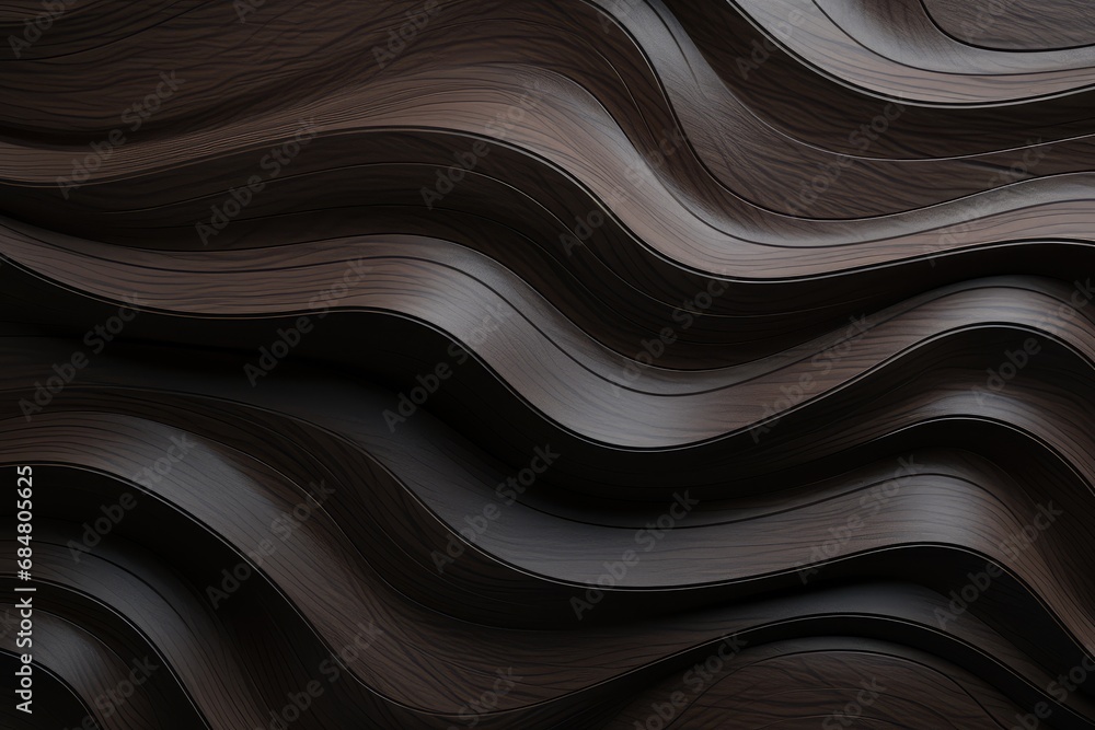 Dark wood 3D wave background
