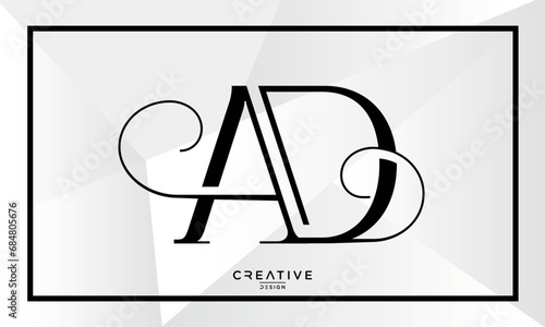 AD or DA Alphabet letters logo icon monogram