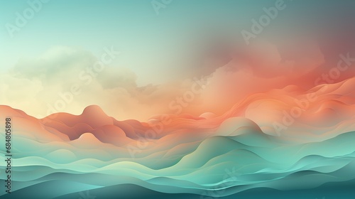 Background smooth gradient blue, peach green. Light color gradient transitions. Created with Generative AI
