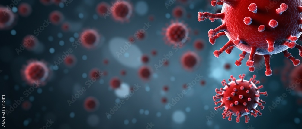 Virus and infectious disease concept with copyspace - obrazy, fototapety, plakaty 
