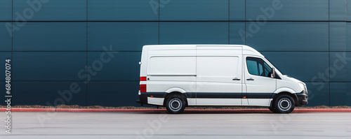 white delivery van. logistics, transportation. ai generative photo