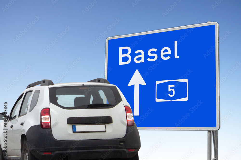 Basel, Autobahn 5, Autobahnwegweiser Basel, Autobahn 5, Autobahnwegweiser