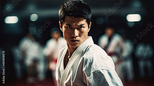 Karateka's focused precision strikes
