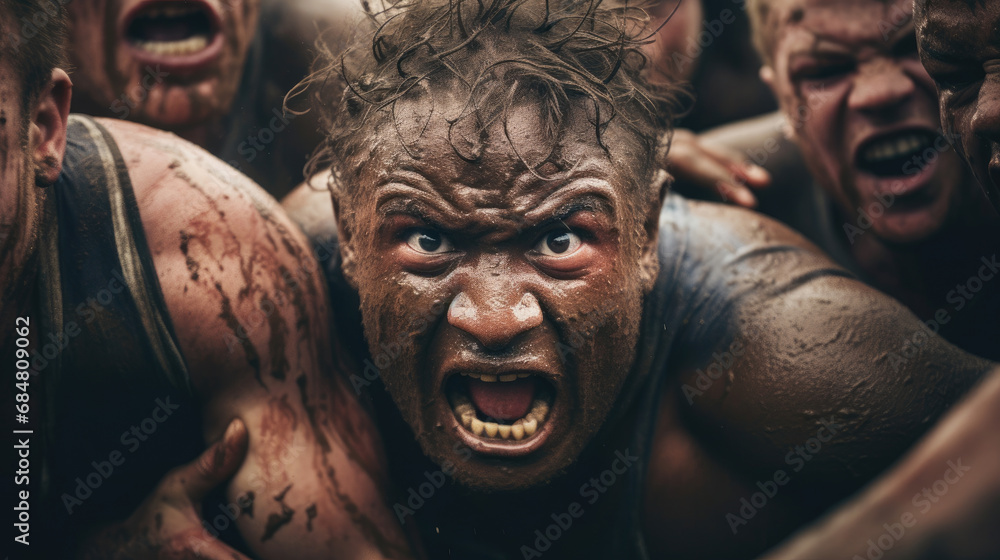Rugby scrum powerful force determined expressions natural pitch colors controlled intensity physicality of rugby Rugby scrum powerful force determined expressions natural pitch colors controlled intensity physicality of rugby
