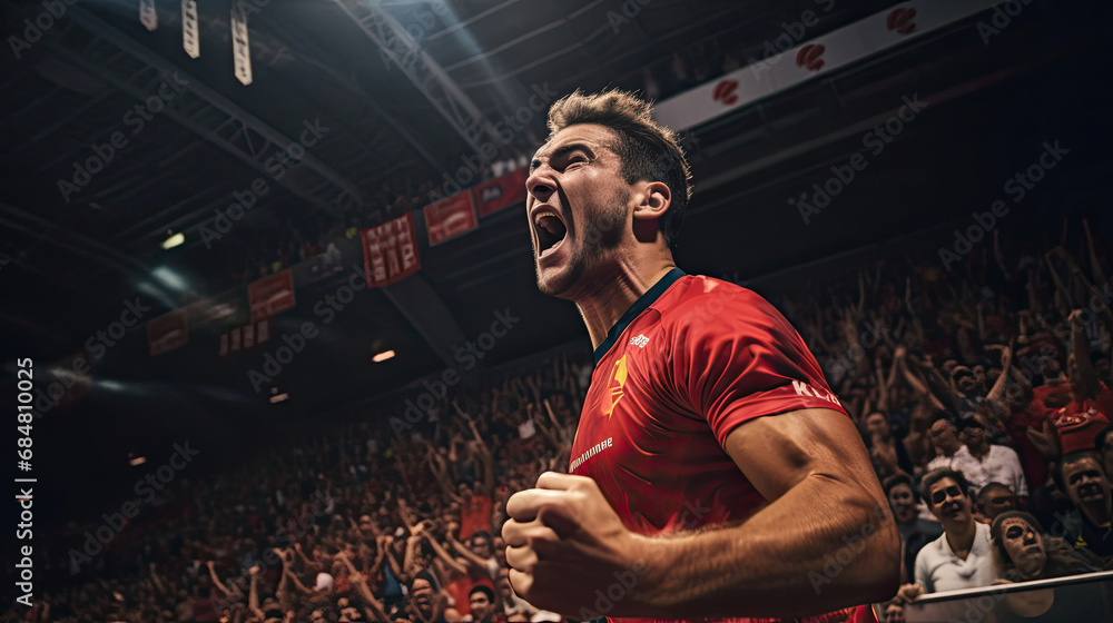 A player celebrates a goal assist A player celebrates a goal assist