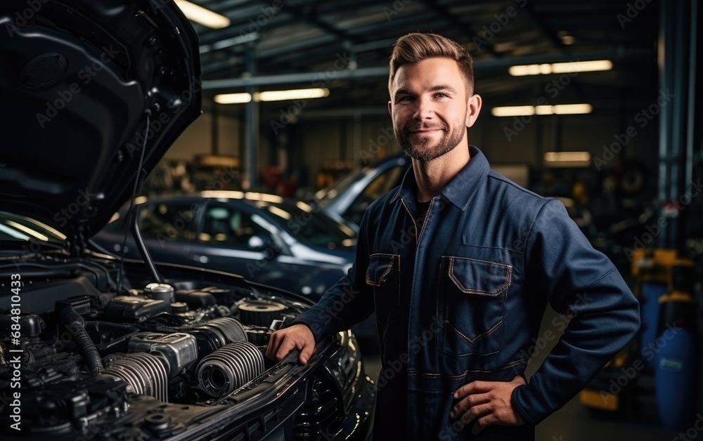 Skilled auto mechanic at his own workshop Skilled auto mechanic at his own workshop