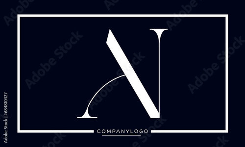 Alphabet letters AN or NA logo icon