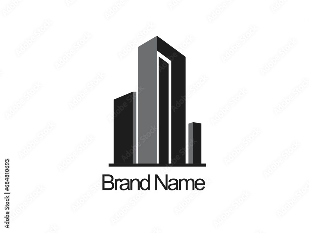 Professional real estate billding logo design vector