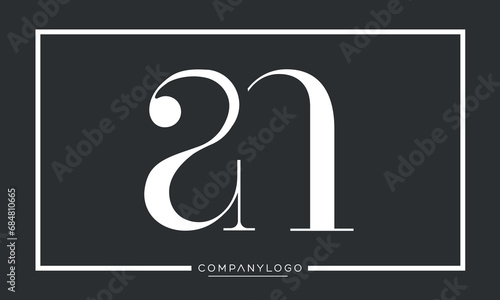 Alphabet letters AN or NA logo icon