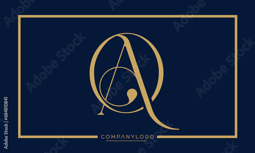 Alphabet letters AO or OA logo monogram
