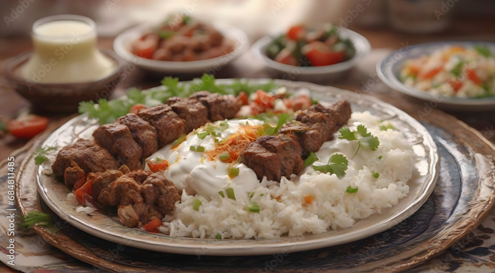 Iranian rice and kebab