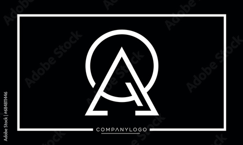 Alphabet Letters icon logo AQ or QA monogram